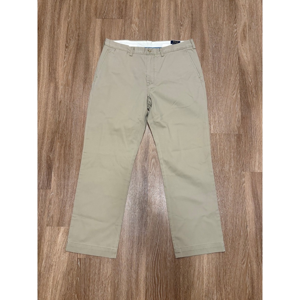 Polo Ralph Lauren Classic Fit Chino Pants Khaki Tan Cotton Twill Mens 36x30
